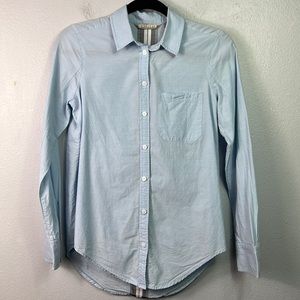 Athleta Chambray Button Front Long Sleeve Shirt XXS